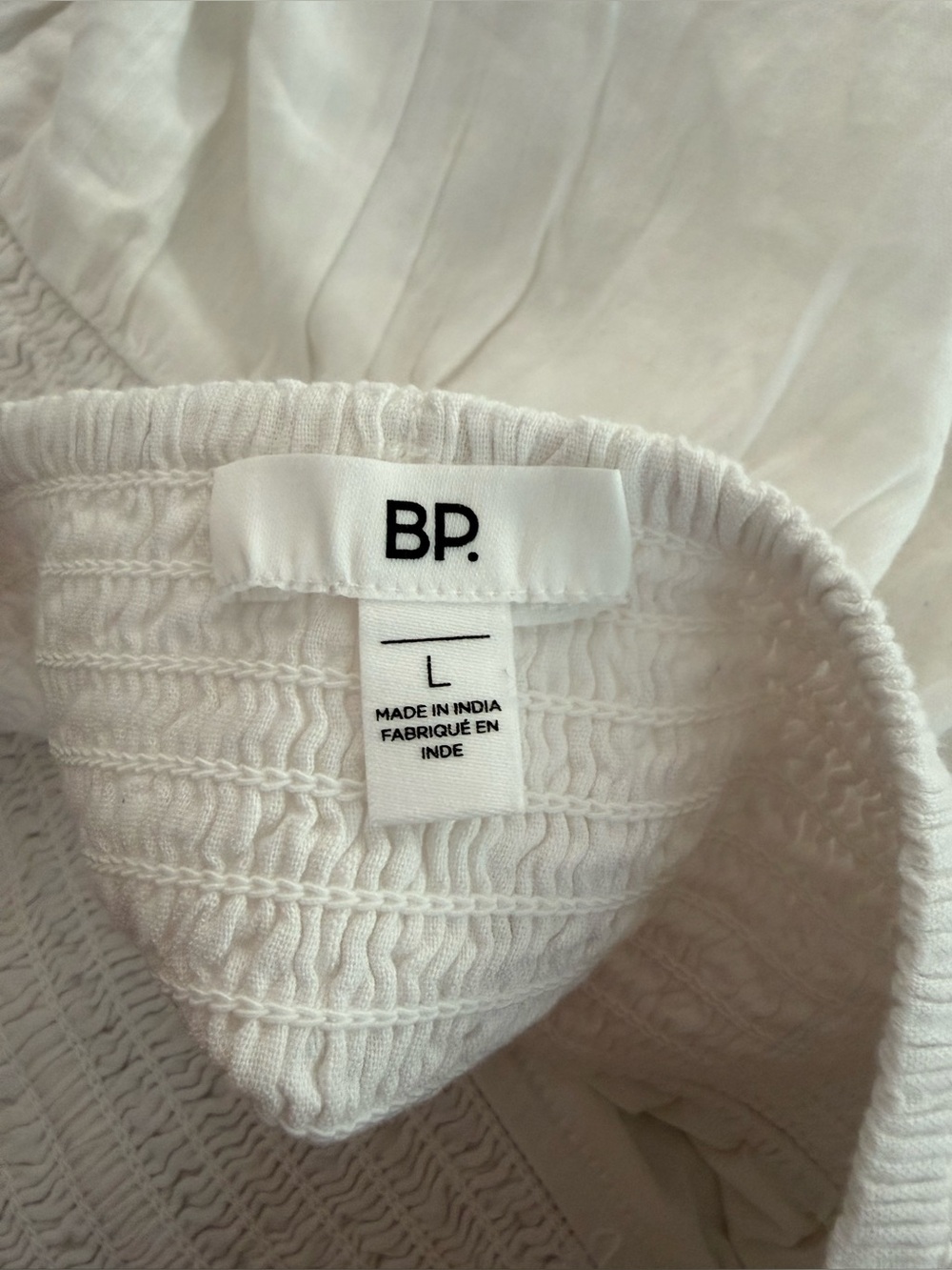 Nordstrom BP White Tiered Smocked-Waist Mini Skirt — Large - Picture 4 of 6